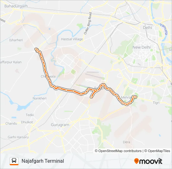 539A Bus Line Map