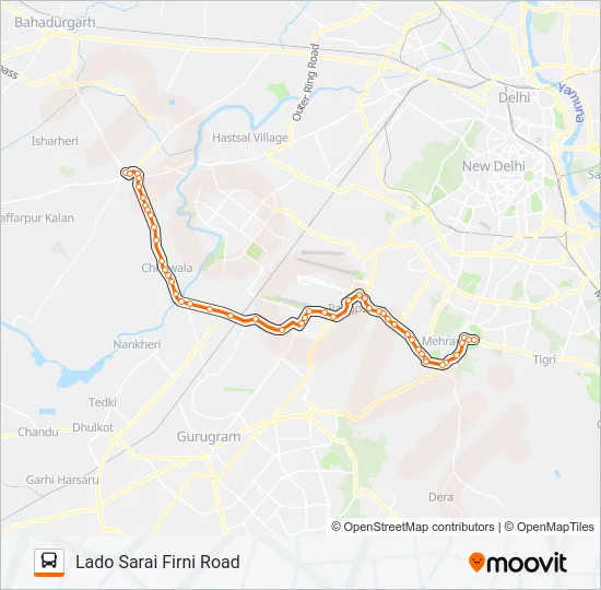 539A Bus Line Map
