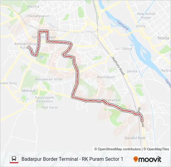 544 Bus Line Map