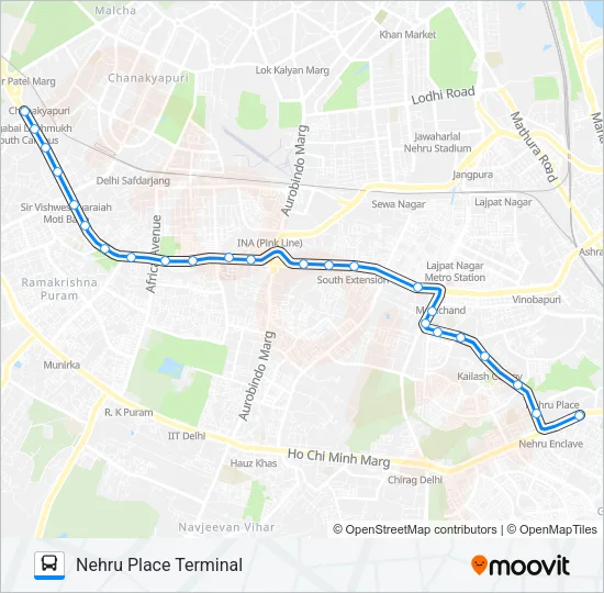 567A Bus Line Map