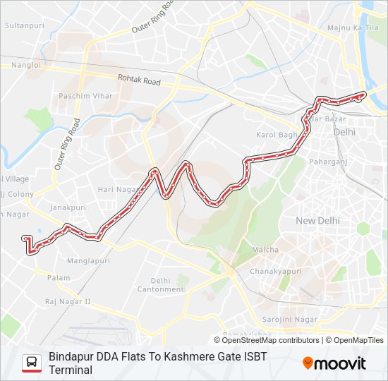 721 Bus Line Map