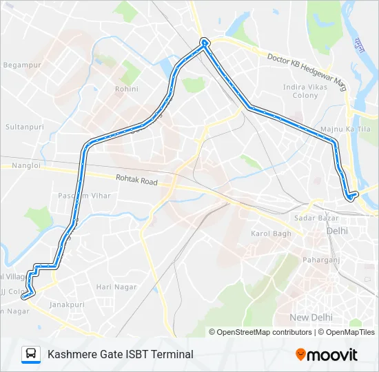 883 Bus Line Map