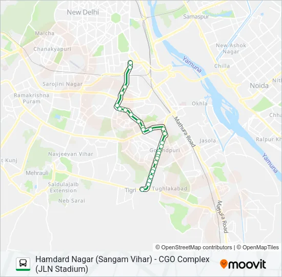 445A Bus Line Map