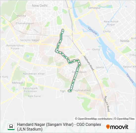 445A Bus Line Map