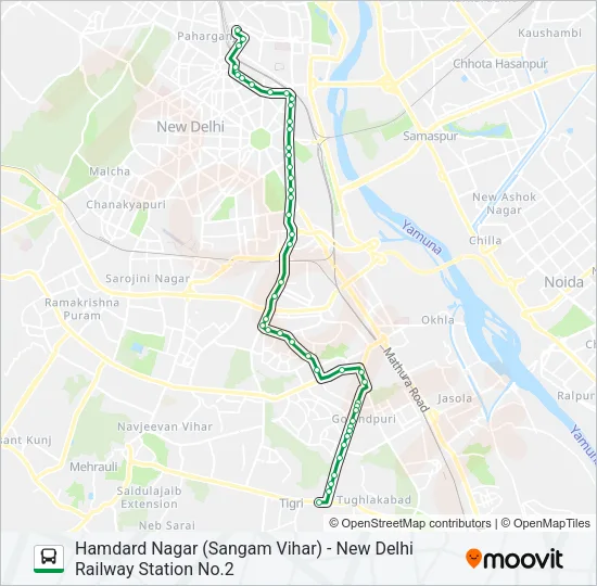 445A Bus Line Map