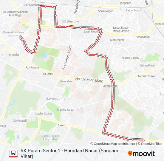 544 Bus Line Map