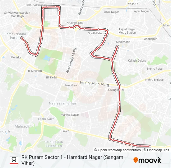 544 Bus Line Map