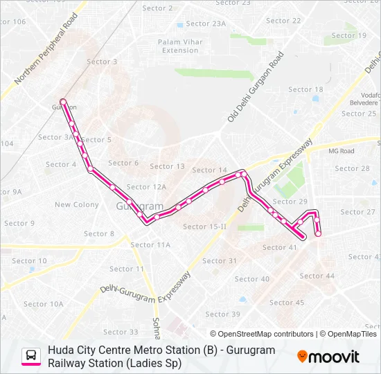 116E (L) Bus Line Map