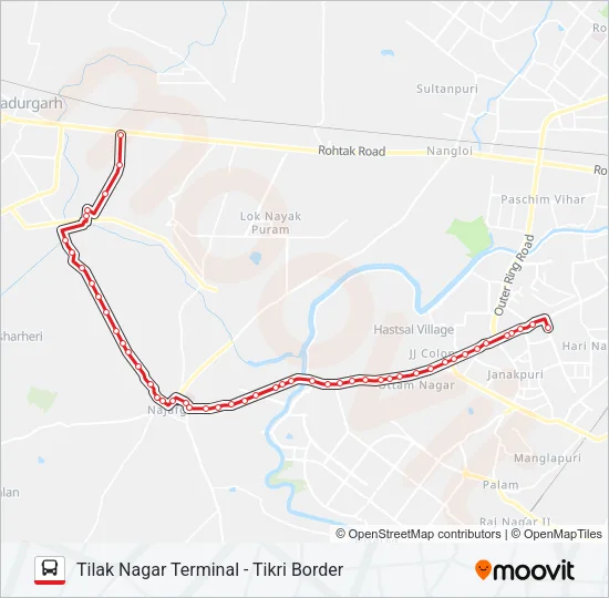 825A Bus Line Map