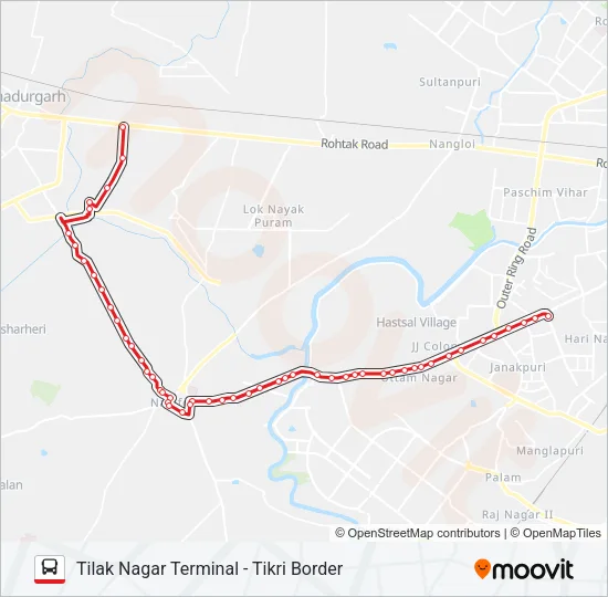 825A Bus Line Map
