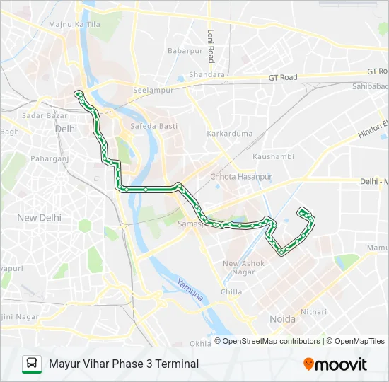 0118EXT (NS) Bus Line Map