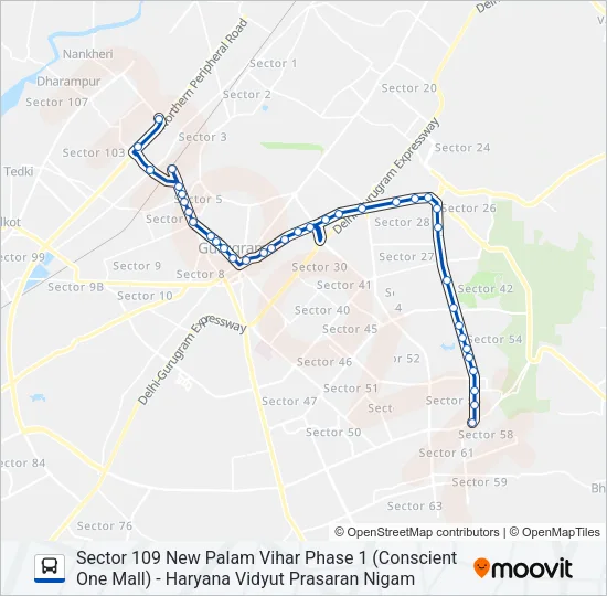 127C Bus Line Map