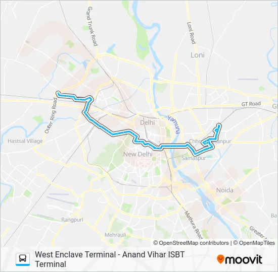 85EXT Bus Line Map