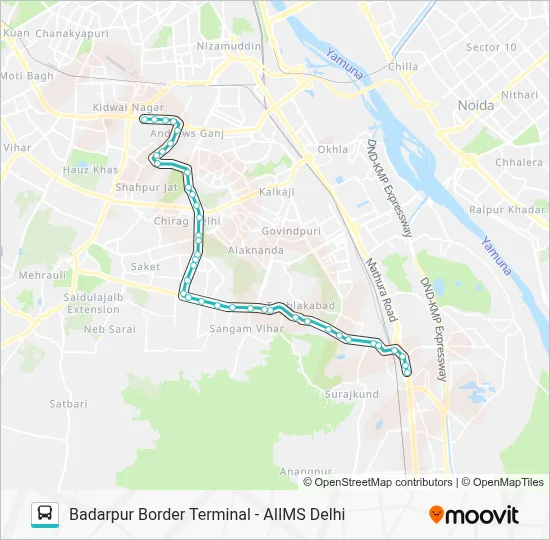 544 Route: Schedules, Stops & Maps - AIIMS Delhi (Updated)
