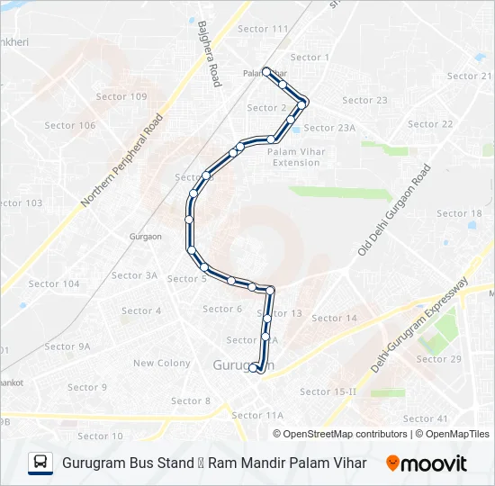 222C Bus Line Map