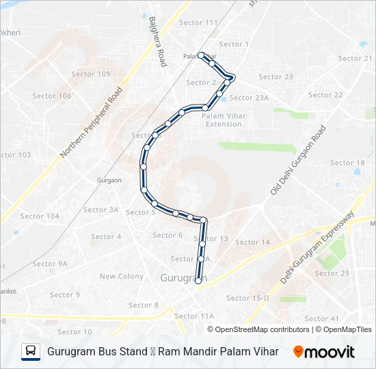 222C Bus Line Map