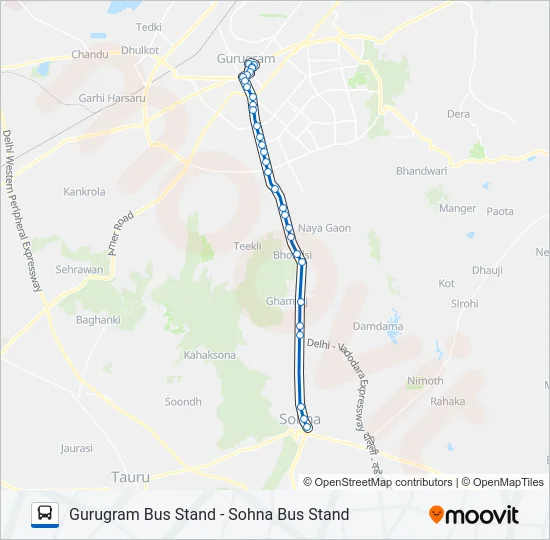 218 Bus Line Map