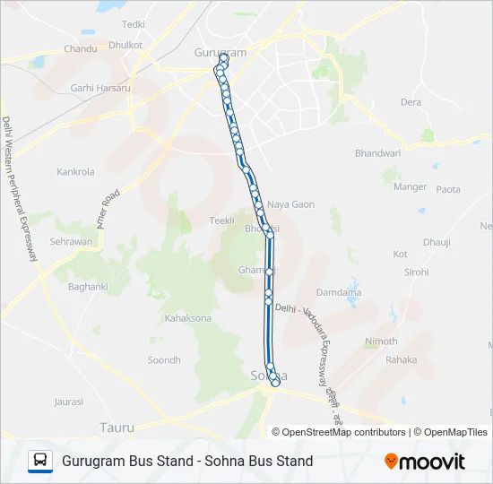 218 Bus Line Map