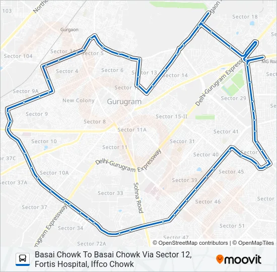 212CU Bus Line Map
