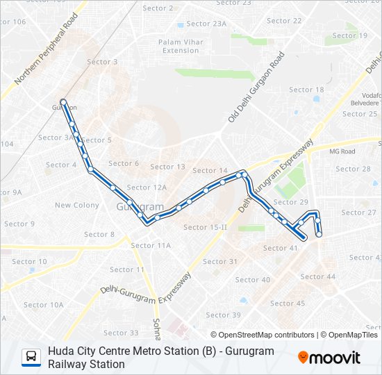 City Centre Bus Route 116E Route: Schedules, Stops & Maps - Huda City Centre Metro Station  (Updated)