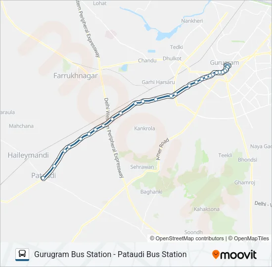 254B Bus Line Map