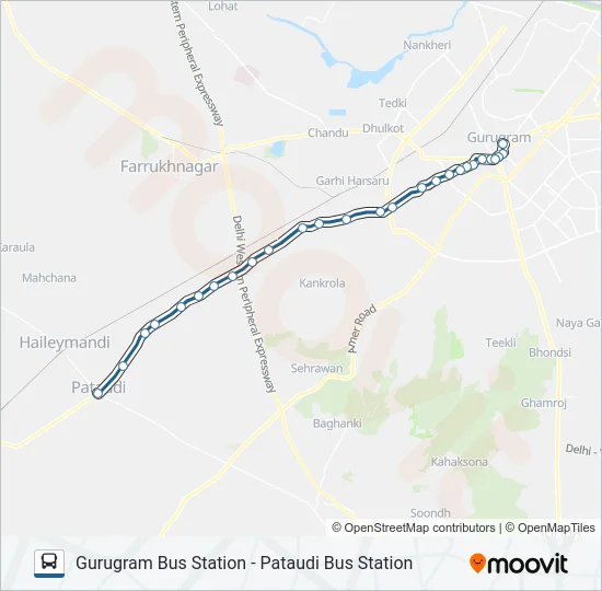 254B Bus Line Map