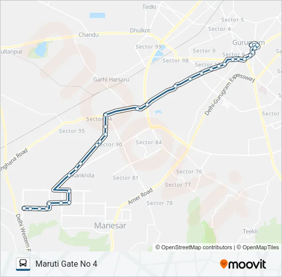 254A Bus Line Map