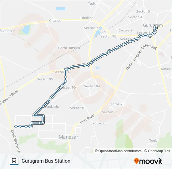 254A Bus Line Map
