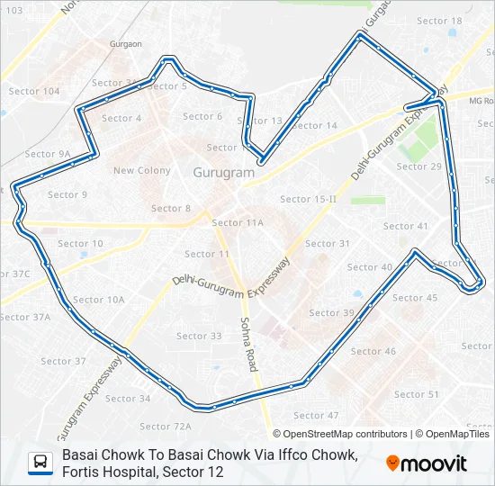 212CD Bus Line Map