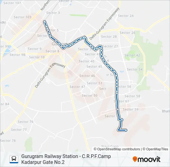 116F Bus Line Map
