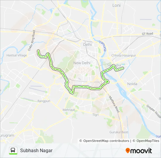 Subhash Nagar Delhi Map 611A Route: Schedules, Stops & Maps - Subhash Nagar (Updated)