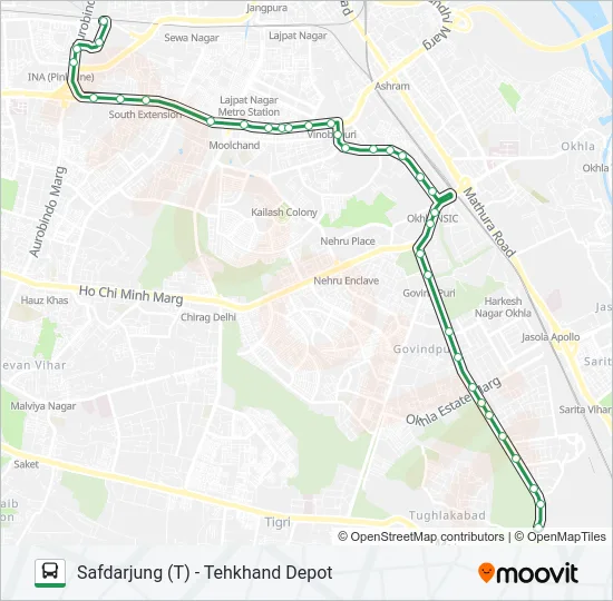 433A Bus Line Map