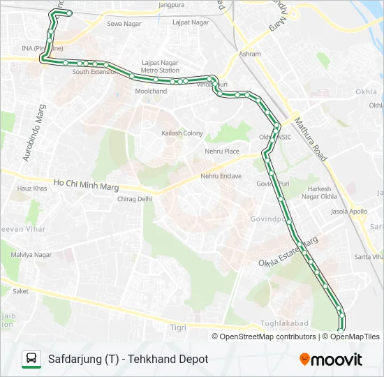 433A Bus Line Map