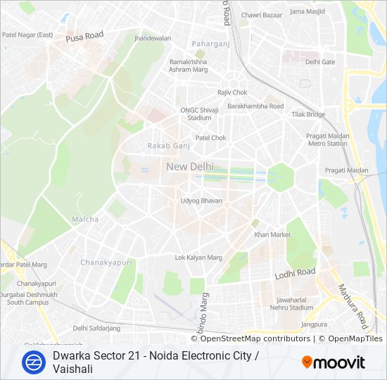 Dwarka Metro Station Map Blue Line Route: Schedules, Stops & Maps - Dwarka Sector 21 (Updated)