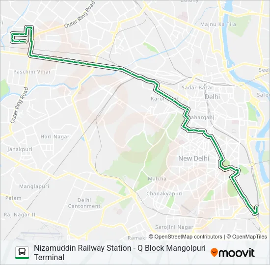 966EXT Bus Line Map