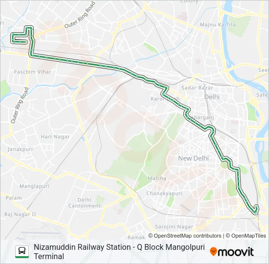 966EXT Bus Line Map