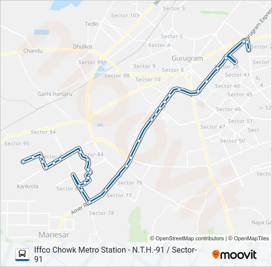 135B Bus Line Map