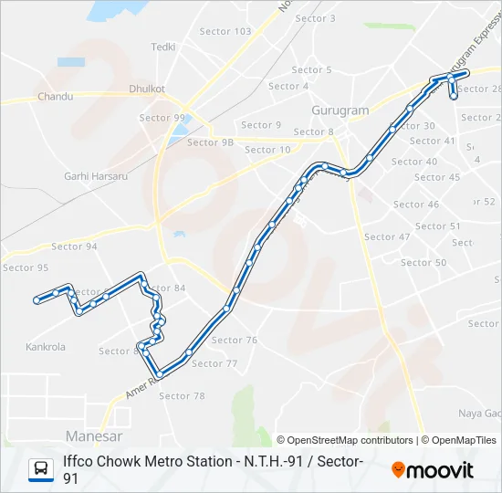 135B Bus Line Map