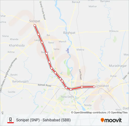 EMU 64004 Train Line Map