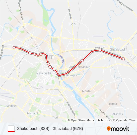 EMU 64036 train Line Map