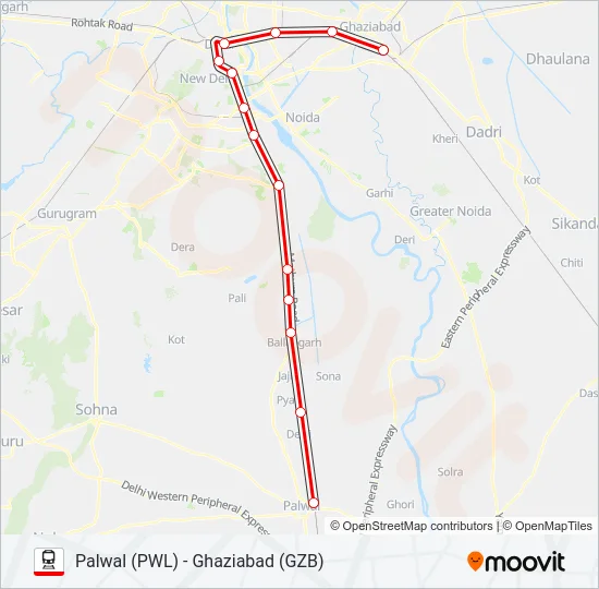 EMU 64051 Train Line Map