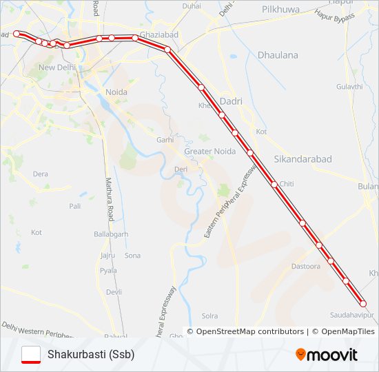 EMU 64111 train Line Map