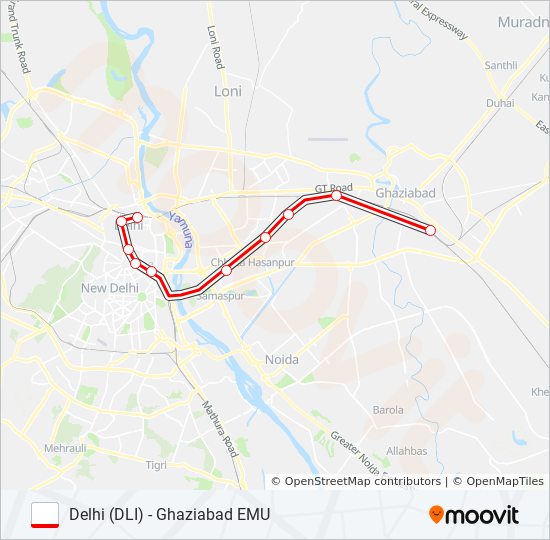 EMU 64434 train Line Map
