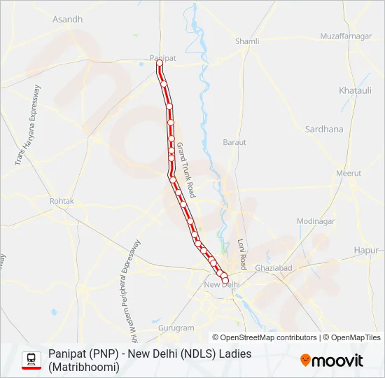 Delhi To Panipat Road Map Emu 64470 Route: Schedules, Stops & Maps - New Delhi (Ndls) (Updated)