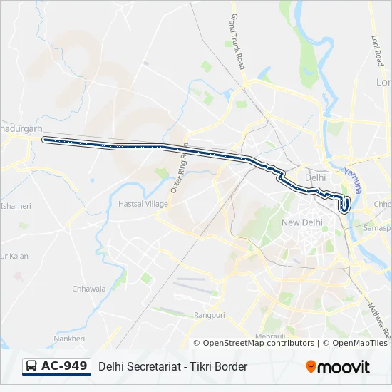 Tikri Border Delhi Map Ac949 Route: Schedules, Stops & Maps - Delhi Secretariat (Updated)