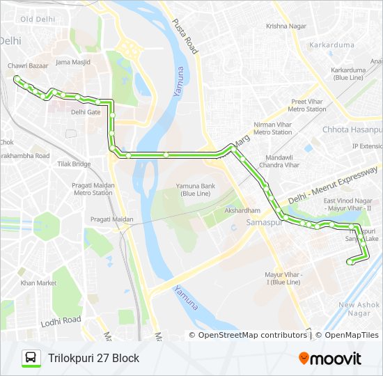 Direction Of Delhi From My Location 307 Route: Schedules, Stops & Maps - Trilokpuri 27 Block (Updated)