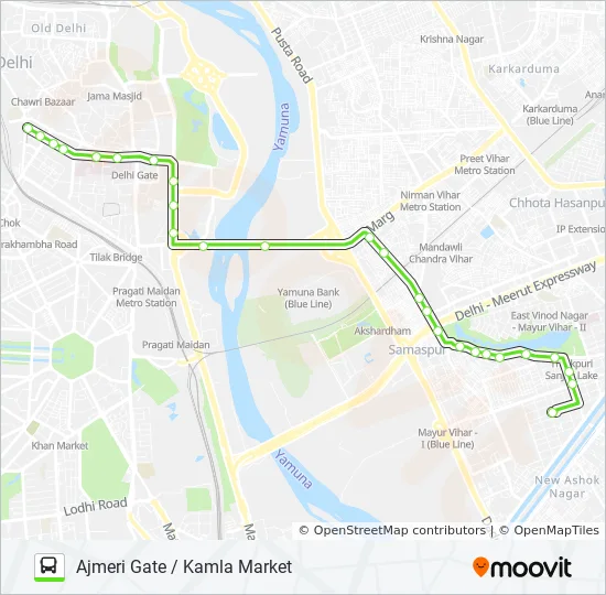 Bus 307 Route Map 307 Route: Schedules, Stops & Maps - Ajmeri Gate / Kamla Market (Updated)