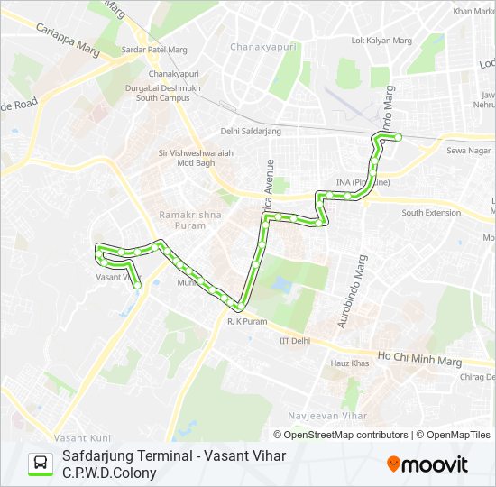 336 Route Schedules, Stops & Maps Safdarjung Terminal (Updated)