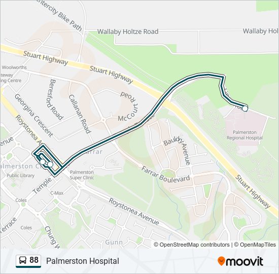 Mapa de 88 de autobús