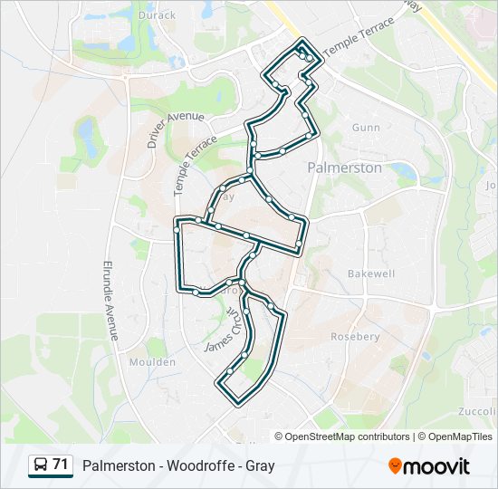 Bus 71 Route Map 71 Route: Schedules, Stops & Maps - Woodroffe, Gray (Updated)